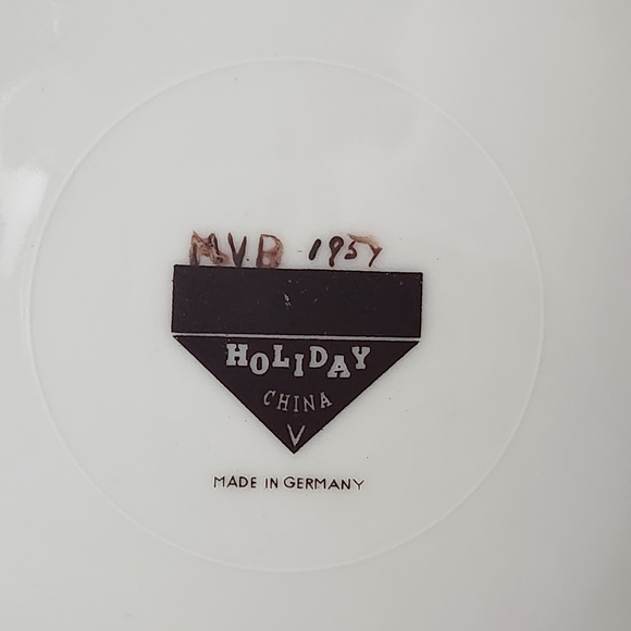 Vintage Holiday China Germany Plate Handpainted signed Ship Coastal Decor - Picture 6 of 6